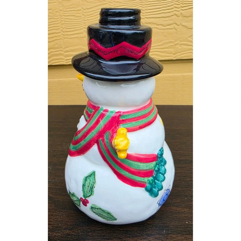 Sango Sue Zipkin The Sweet Shoppe Christmas Snowman Ceramic Figurine TOP MISSING
